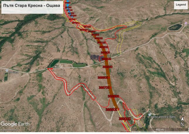 Карта 7 – Пътя Стара Кресна – Ощава